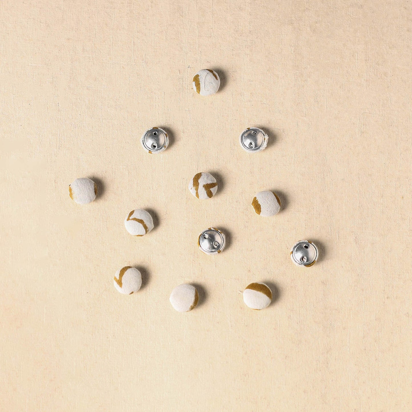 1.5cm handmade fabric small button (set of 12) 21