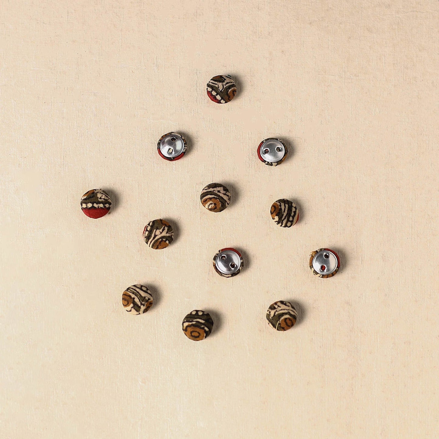 1.5cm handmade fabric small button (set of 12) 22