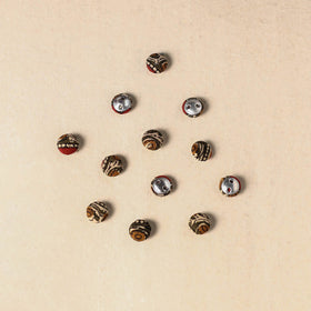 1.5cm handmade fabric small button (set of 12) 22