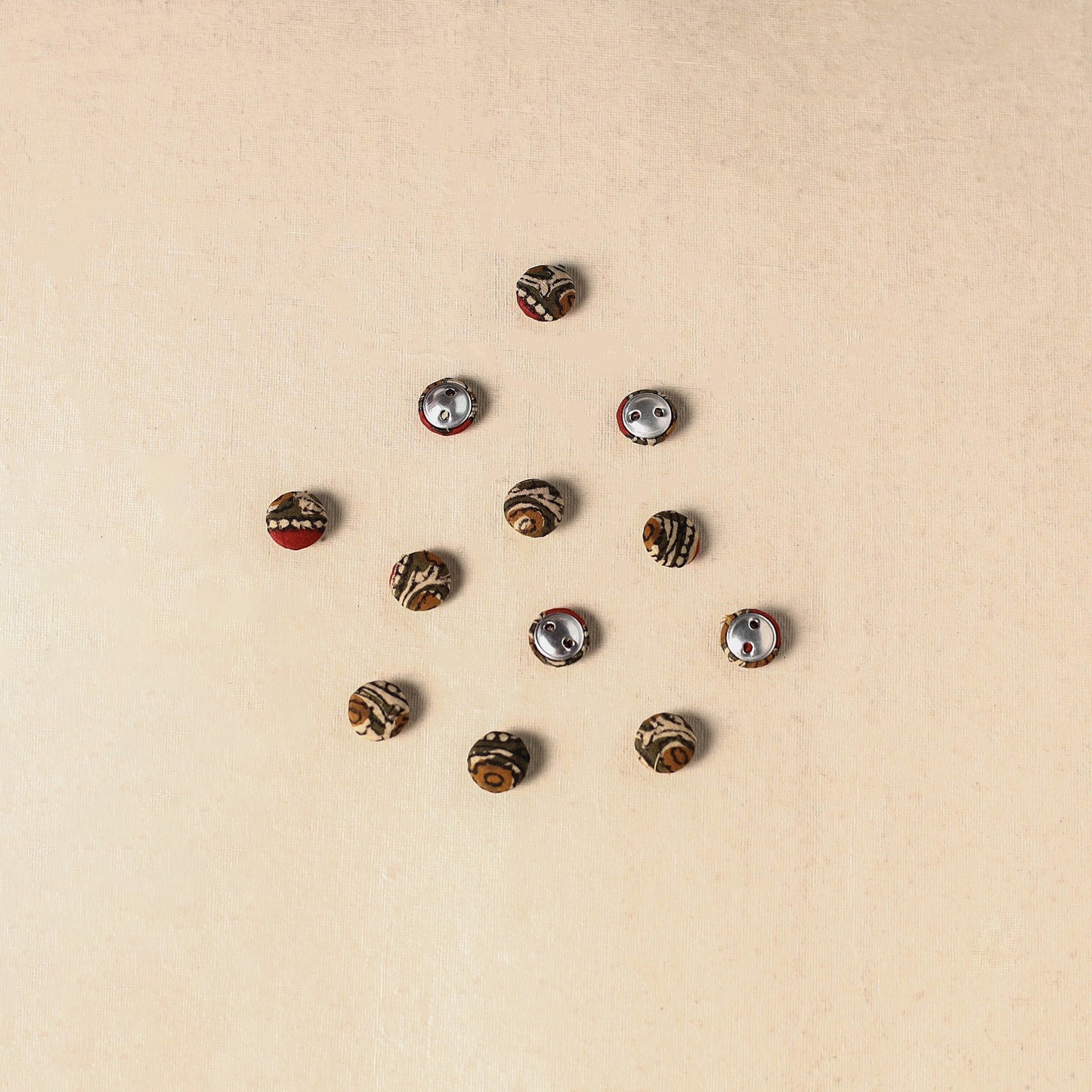 1.5cm handmade fabric small button (set of 12) 22