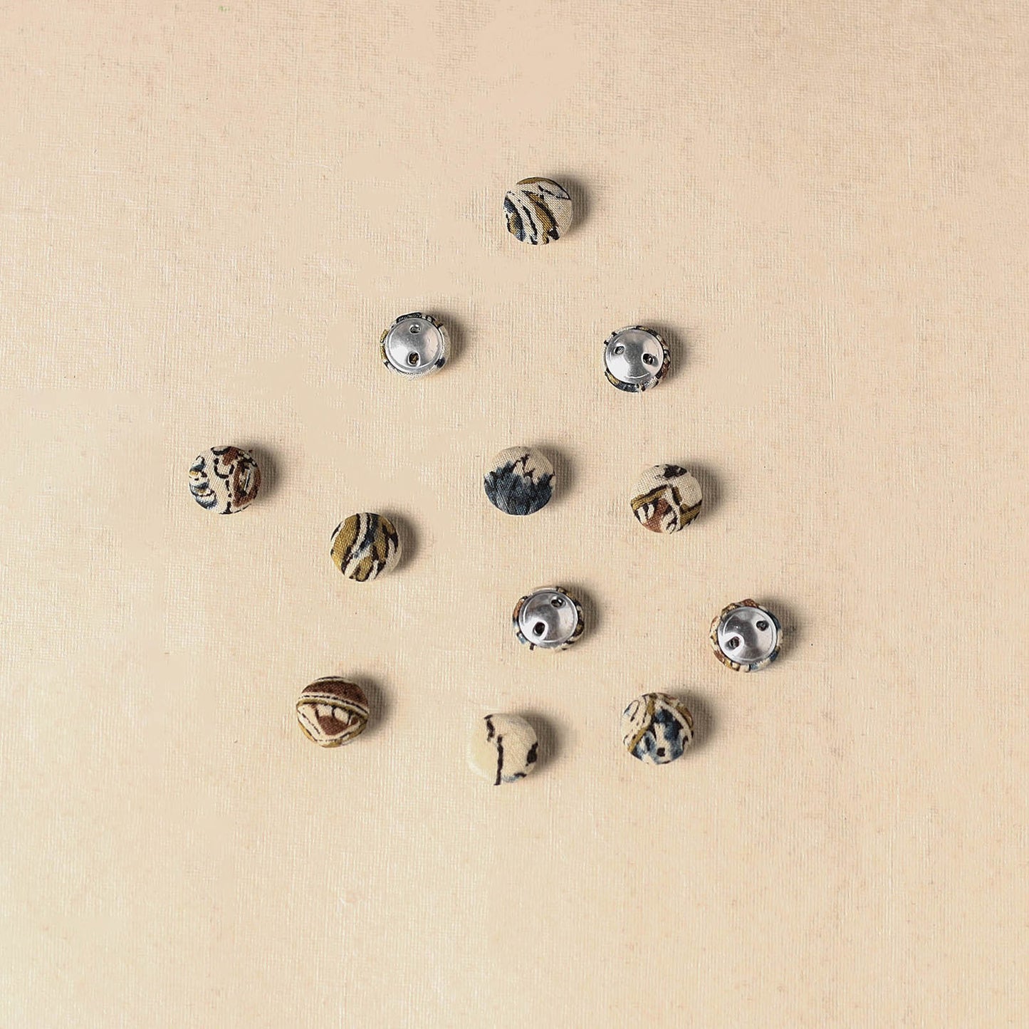 1.5cm handmade fabric small button (set of 12) 23