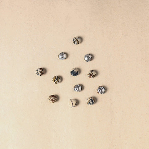 1.5cm handmade fabric small button (set of 12) 23