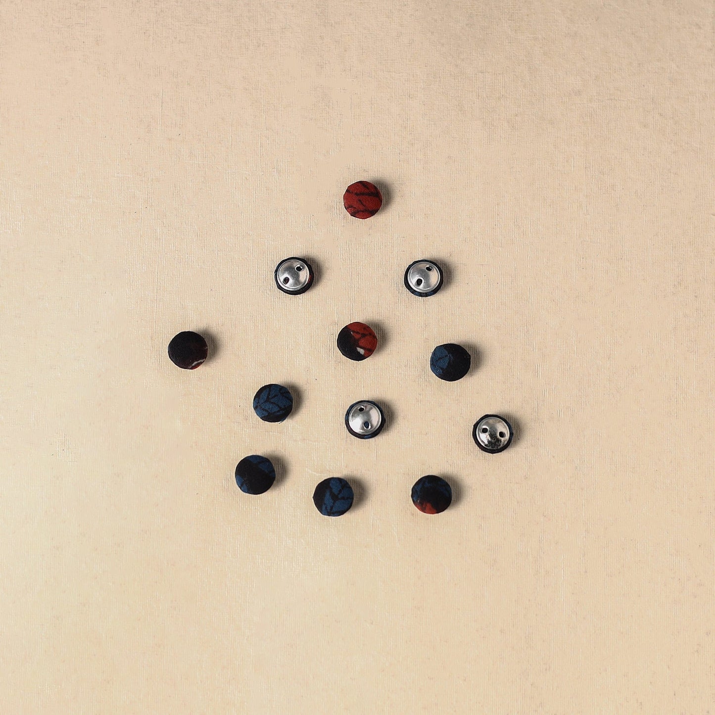 1.5cm handmade fabric small button (set of 12) 24