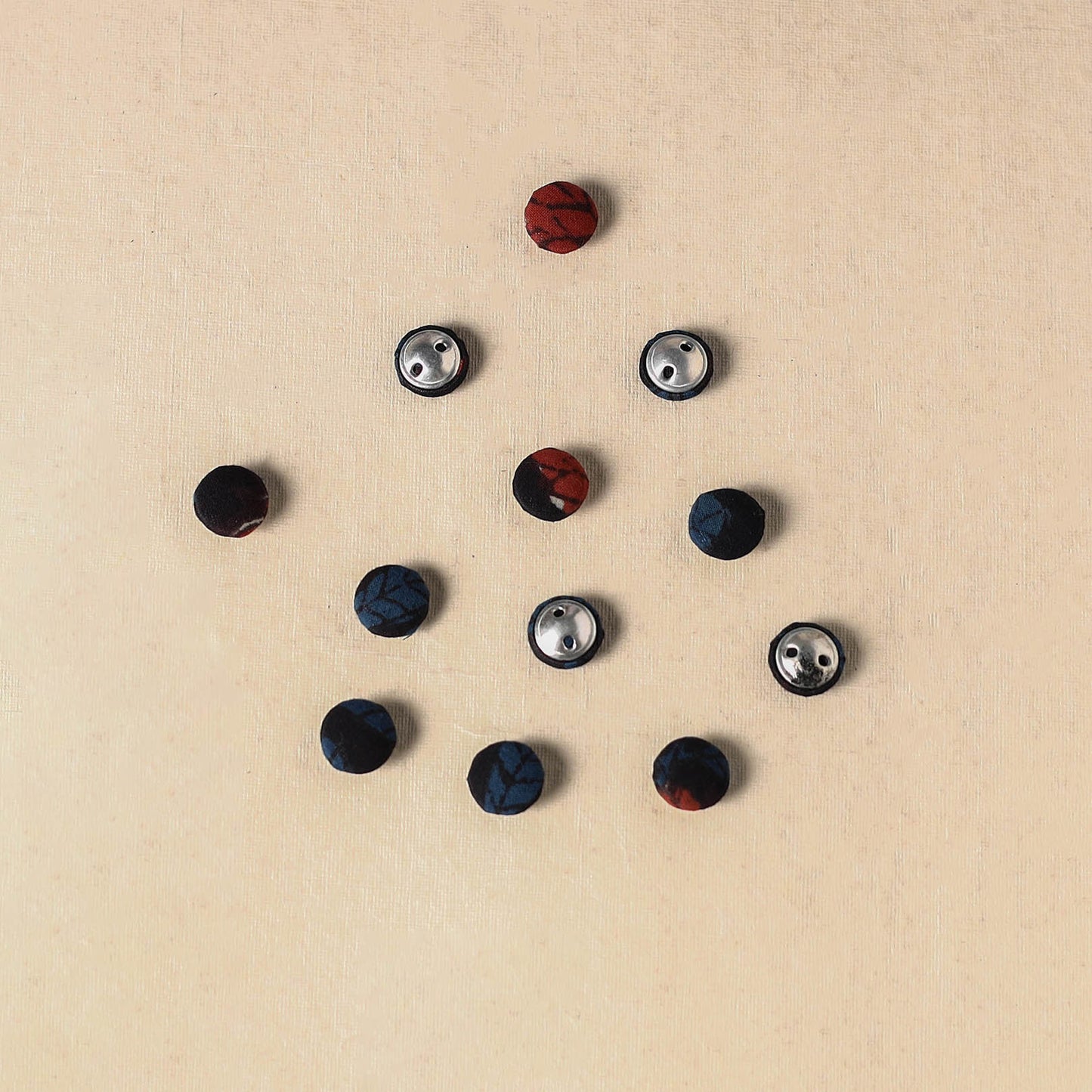 1.5cm handmade fabric small button (set of 12) 24