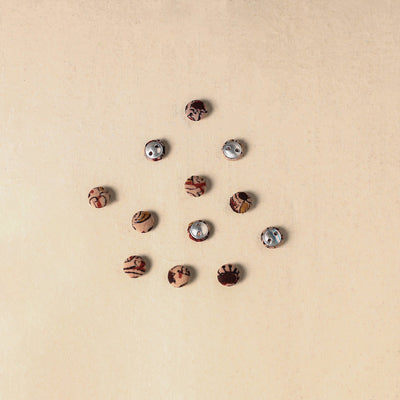 1.5cm handmade fabric small button (set of 12) 25