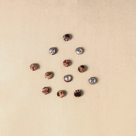 1.5cm handmade fabric small button (set of 12) 25