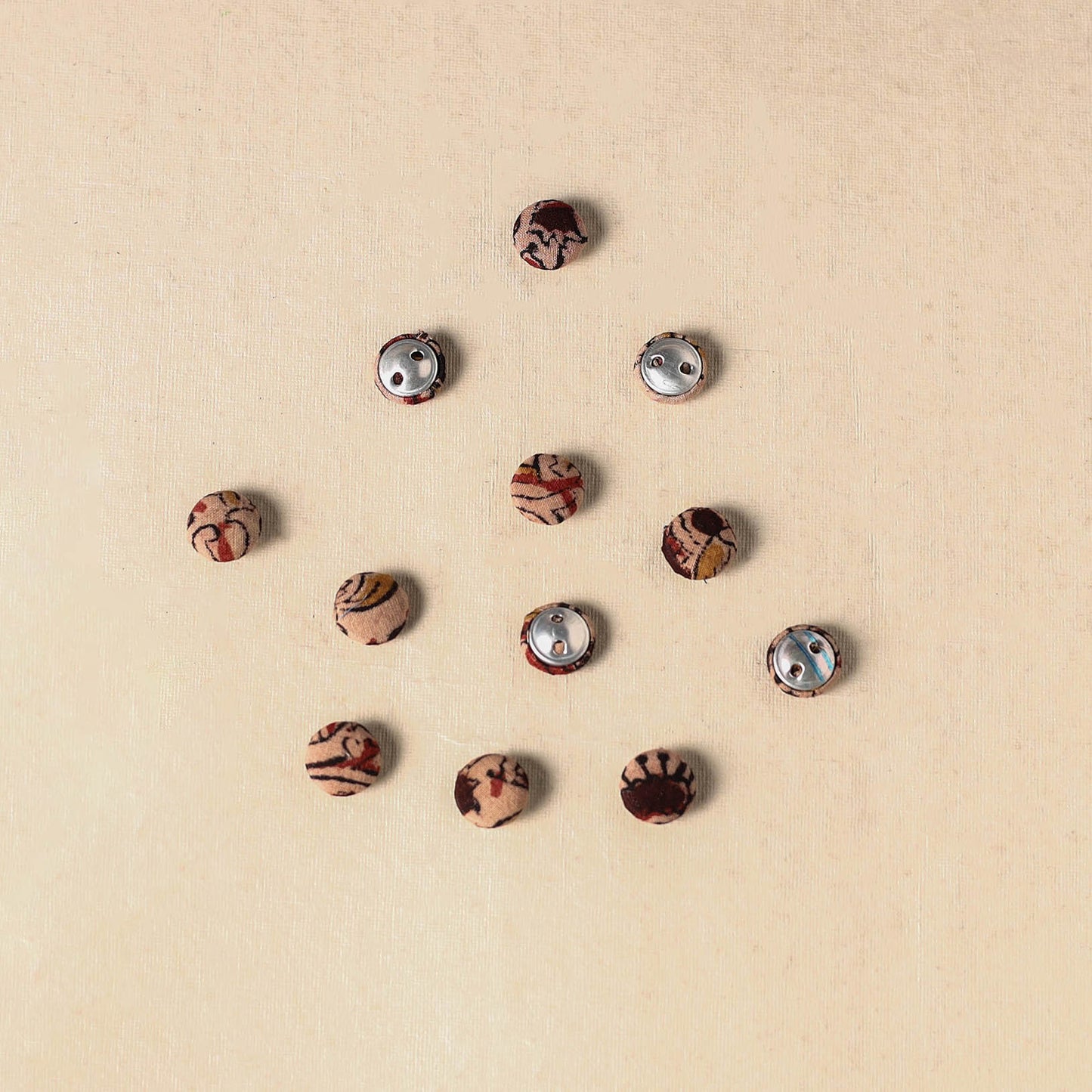 1.5cm handmade fabric small button (set of 12) 25