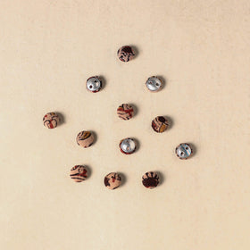 1.5cm handmade fabric small button (set of 12) 25