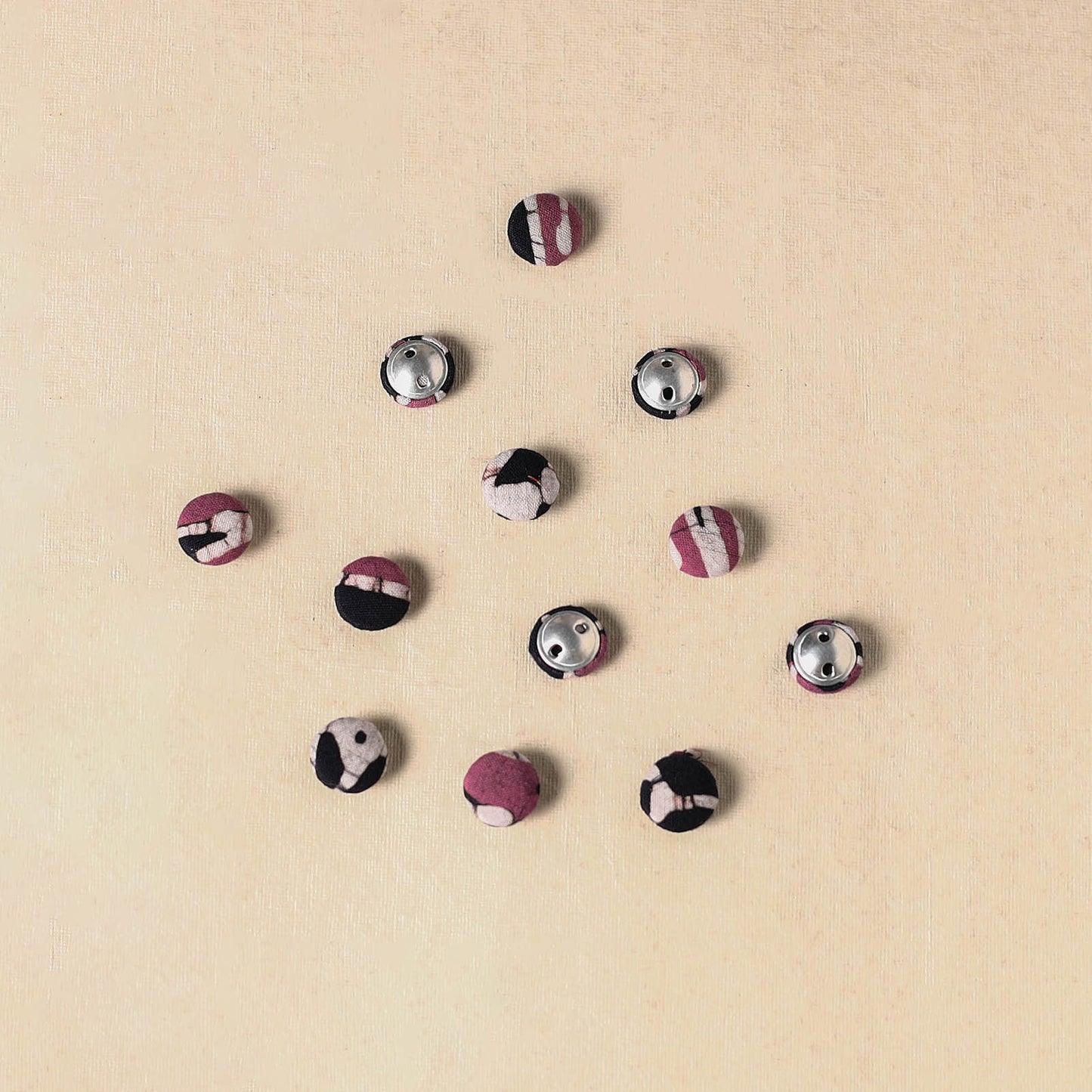 1.5cm handmade fabric small button (set of 12) 26