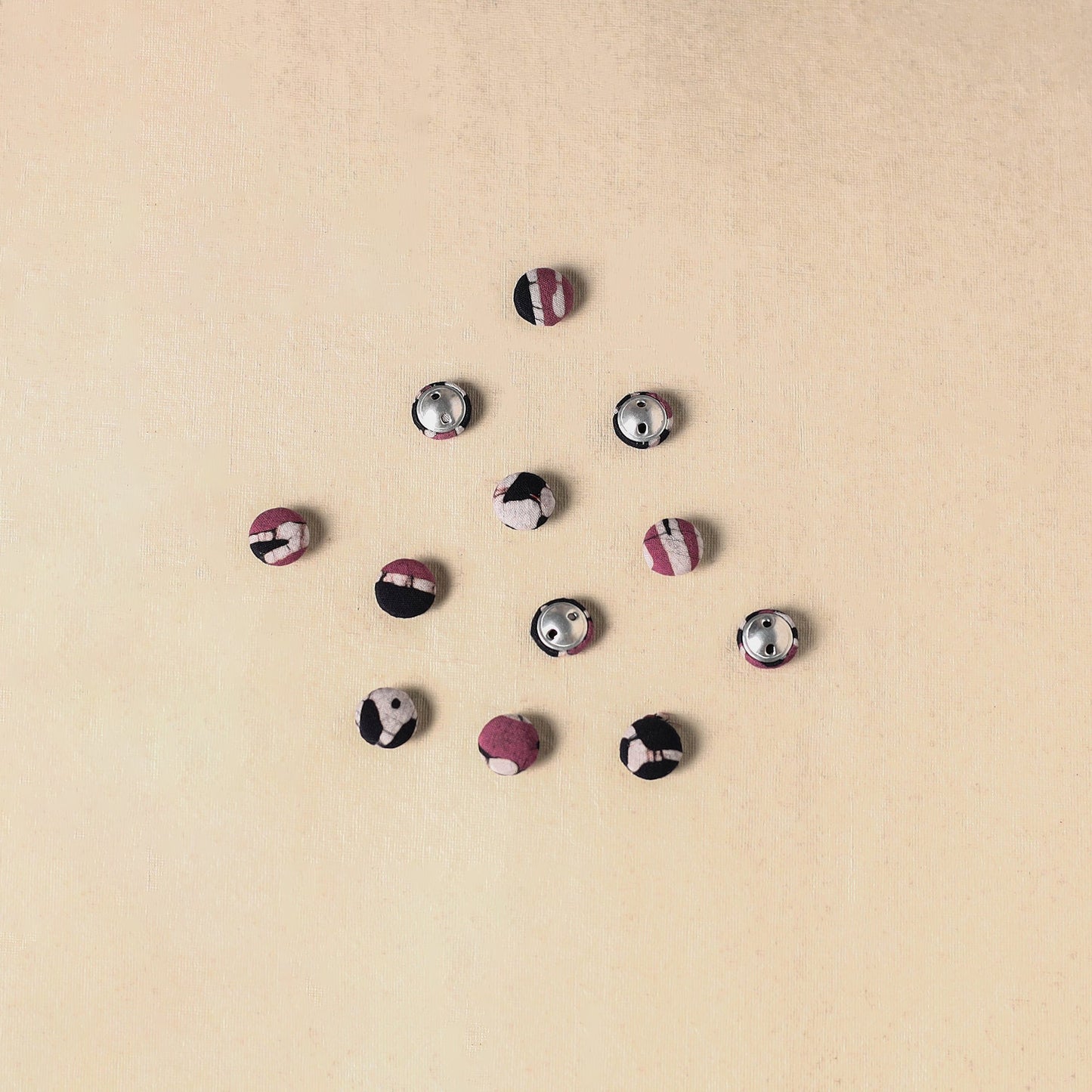 1.5cm handmade fabric small button (set of 12) 26