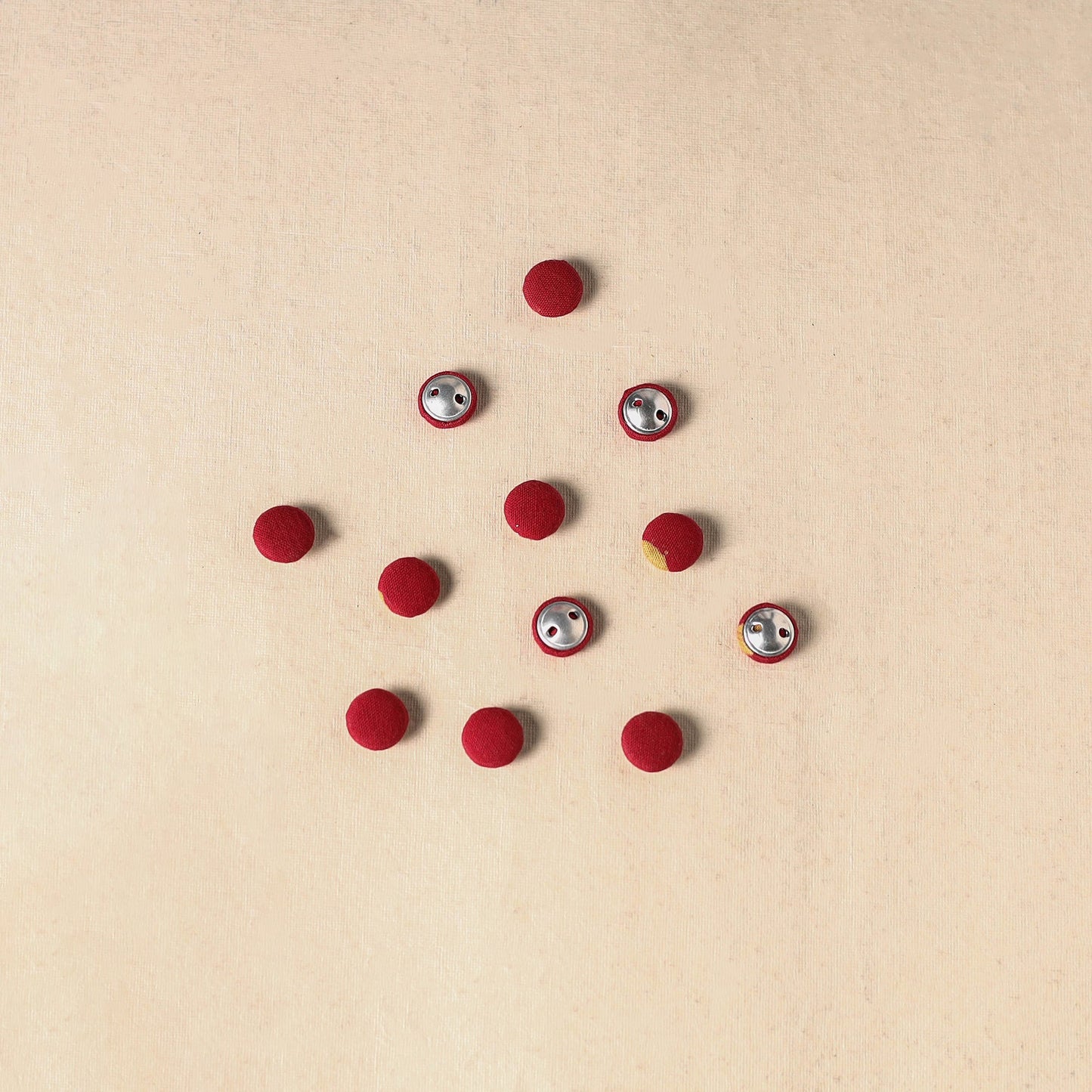 1.5cm handmade fabric small button (set of 12) 27