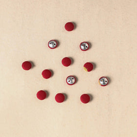 1.5cm handmade fabric small button (set of 12) 27