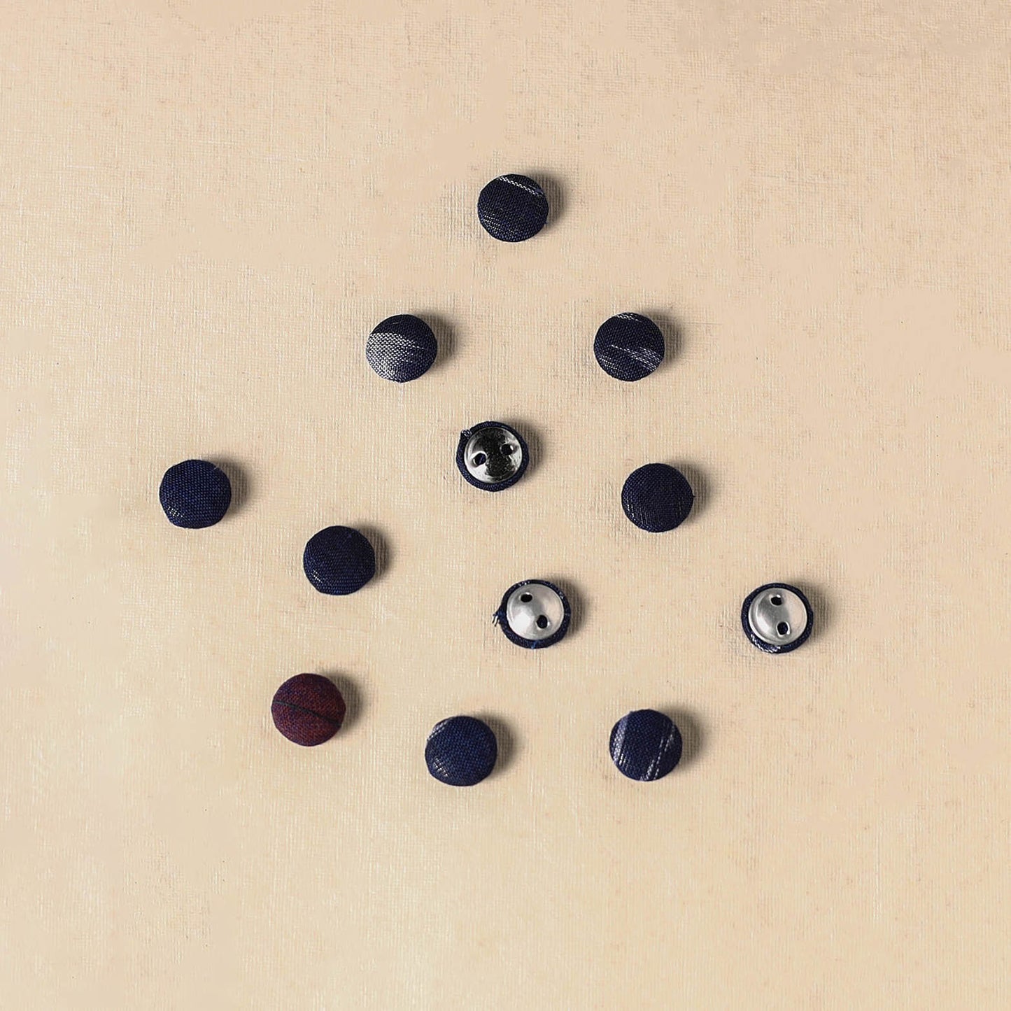 1.5cm handmade fabric small button (set of 12) 29