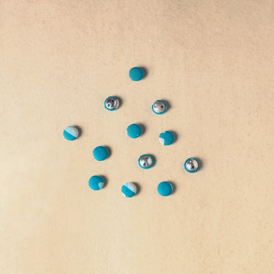 1.5cm handmade fabric small button (set of 12) 30