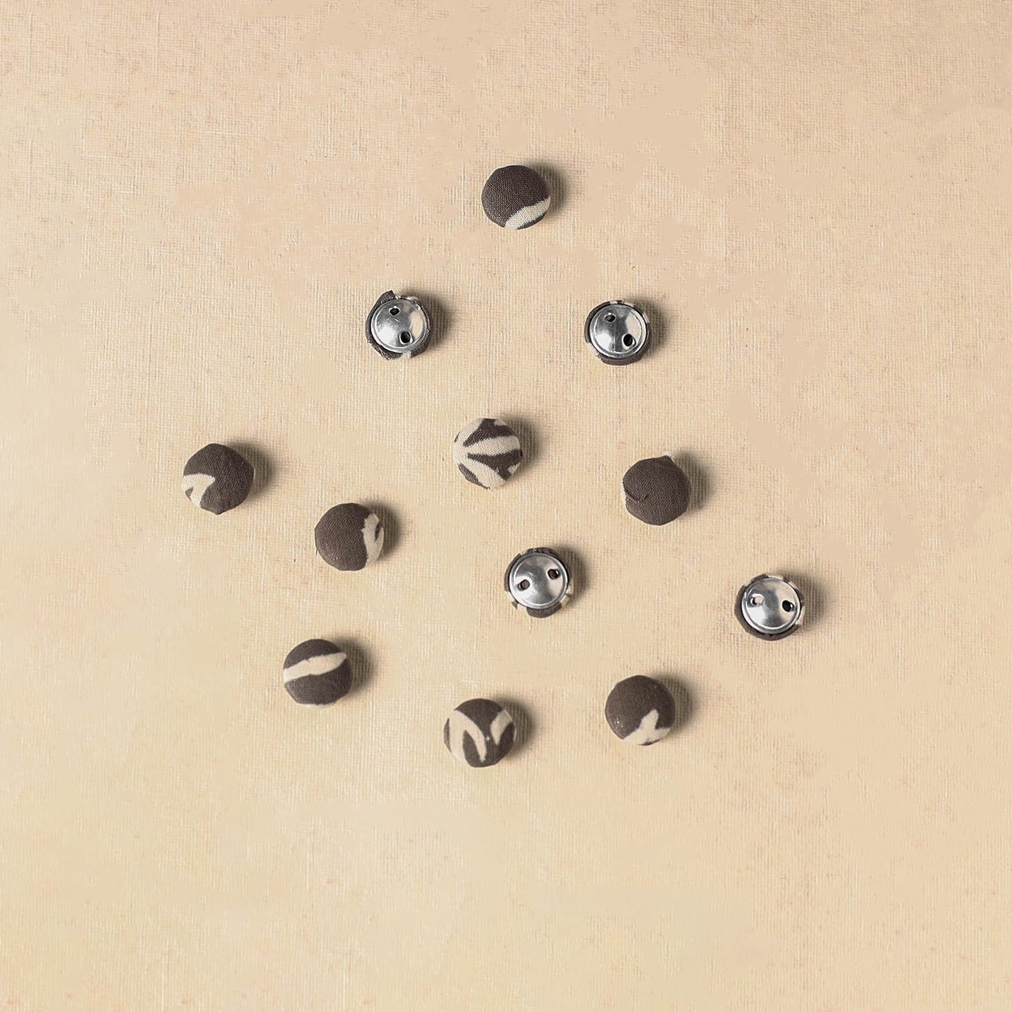 1.5cm handmade fabric small button (set of 12) 31