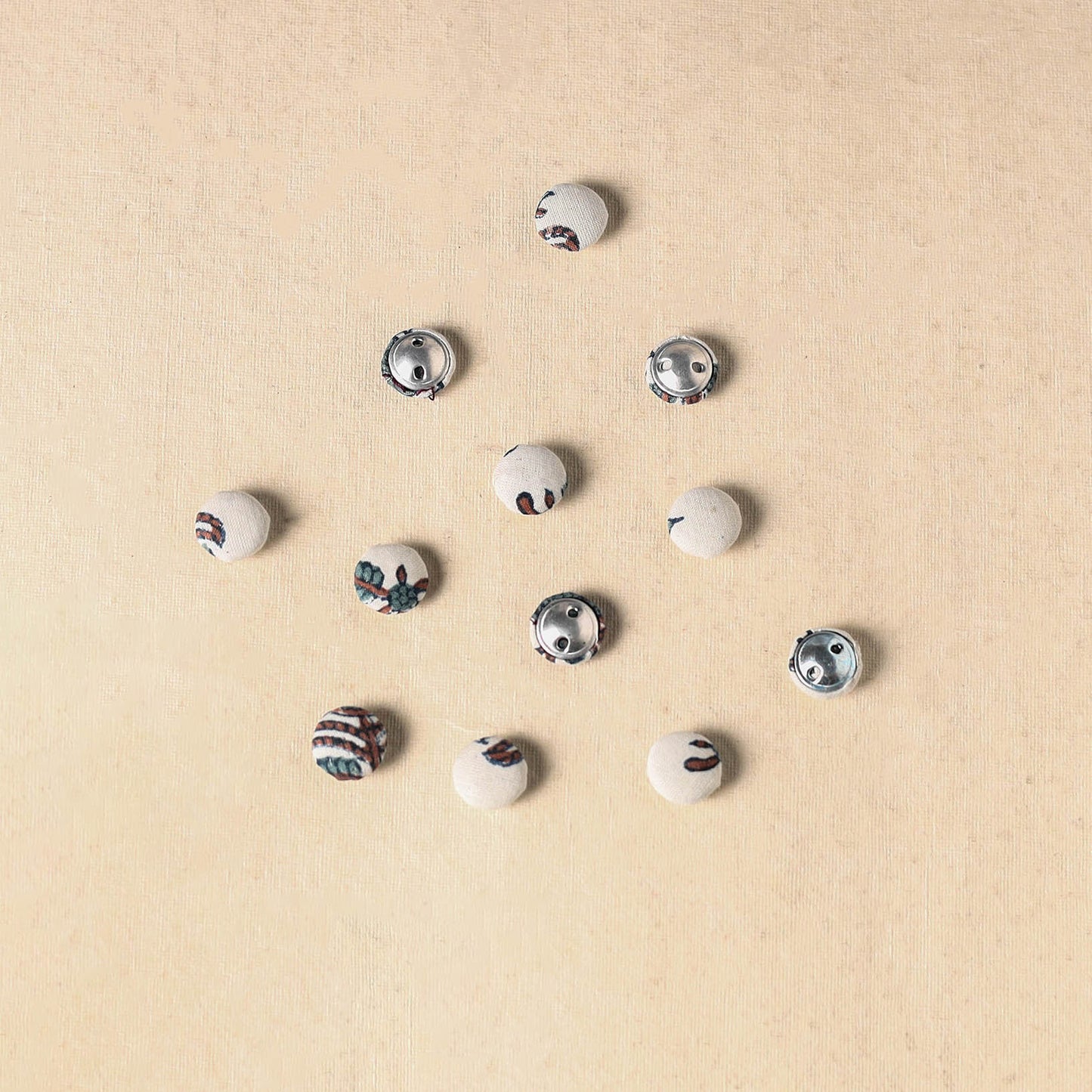 1.5cm handmade fabric small button (set of 12) 33