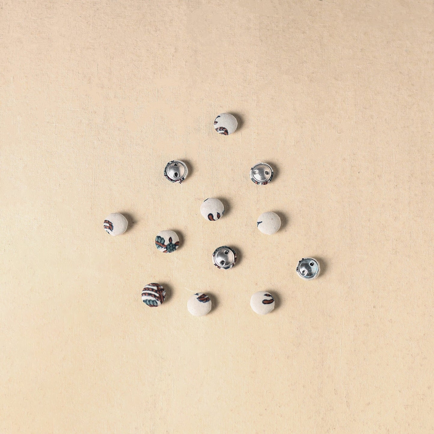 1.5cm handmade fabric small button (set of 12) 33