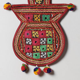  Mirror Work Kutch Hand Embroidered Kalash Wall Hanging Letter Holder 