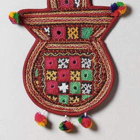 Mirror Work Kutch Hand Embroidered Kalash Wall Hanging Letter Holder 