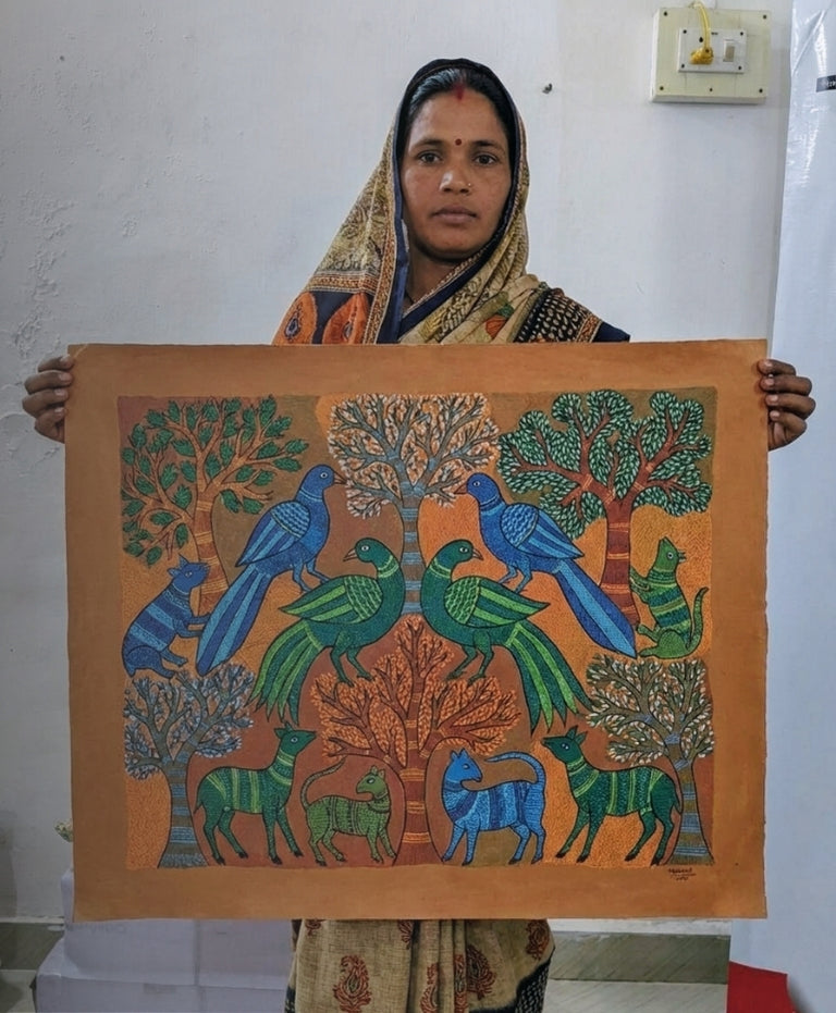 <p>Gond / Bhil <br/><strong>Tribal Folk <br/>Artworks</strong></p>