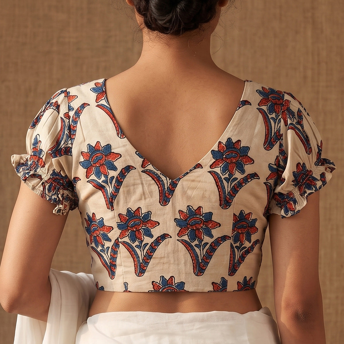 Ajrakh Hand Block Print Modal Silk Readymade Blouse 24