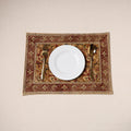 Brown - natural dyed pedana kalamkari cotton table mat 21