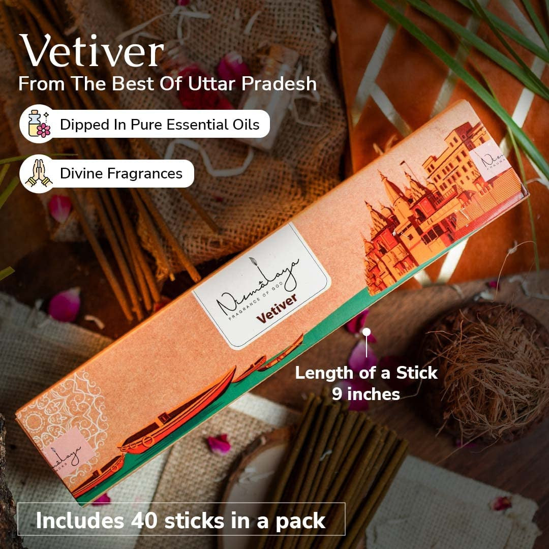 Nirmalaya Vetiver/Khus Incense Sticks Agarbatti- 40 Sticks