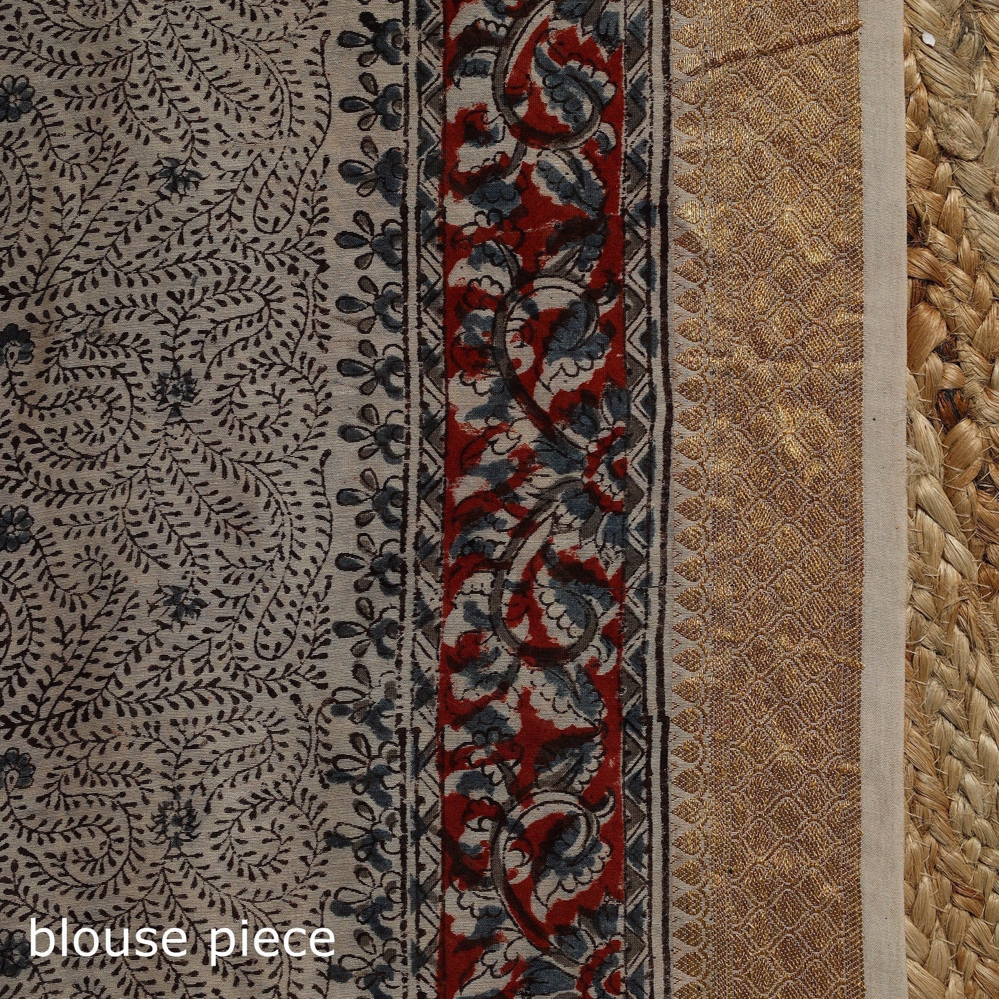Black - natural dyed pedana chanderi silk kalamkari saree