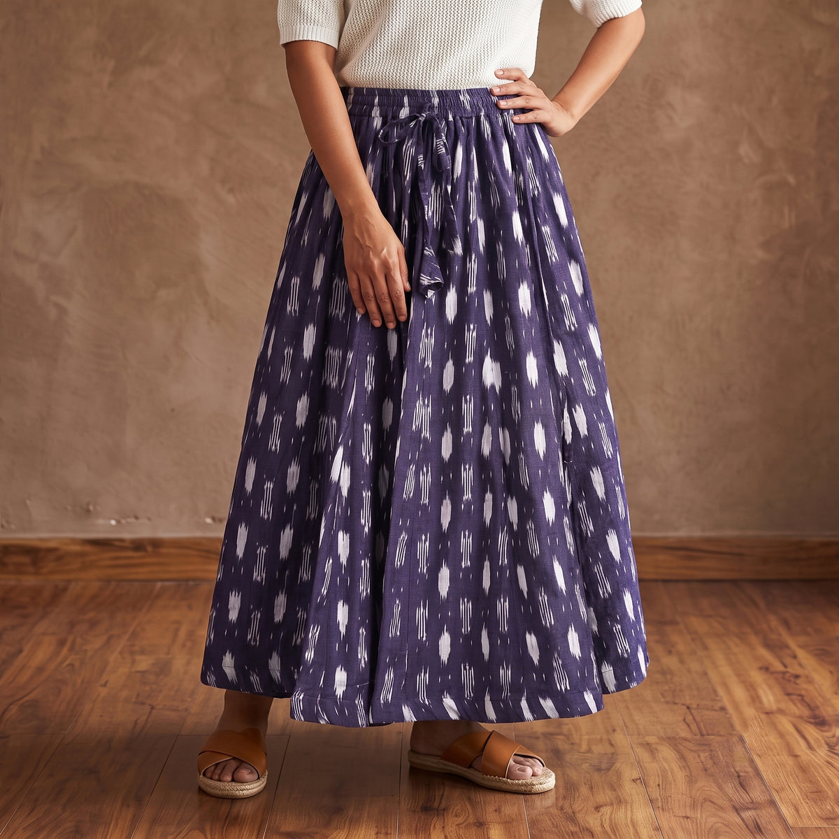 Pochampally Ikat 24 Kali Cotton Long Skirt 13