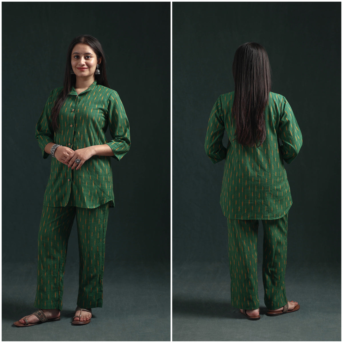 Pochampally Ikat Cotton Night Suit Set for Women 04
