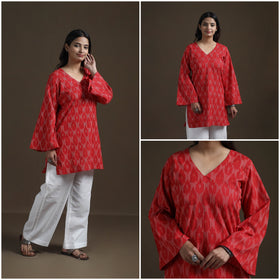 Pochampally Ikat Cotton Short Kurta for Women 22