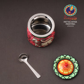 Odisha Pattachitra Handpainted Stainless Steel Ghee Pot 24