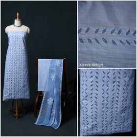 Barmer Applique Cutwork Cotton 3pc Unstitched Dress Material Suit Set 10