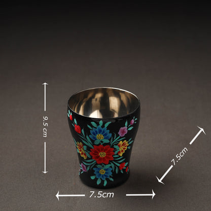 Floral Handpainted Enamelware Stainless Steel Glass