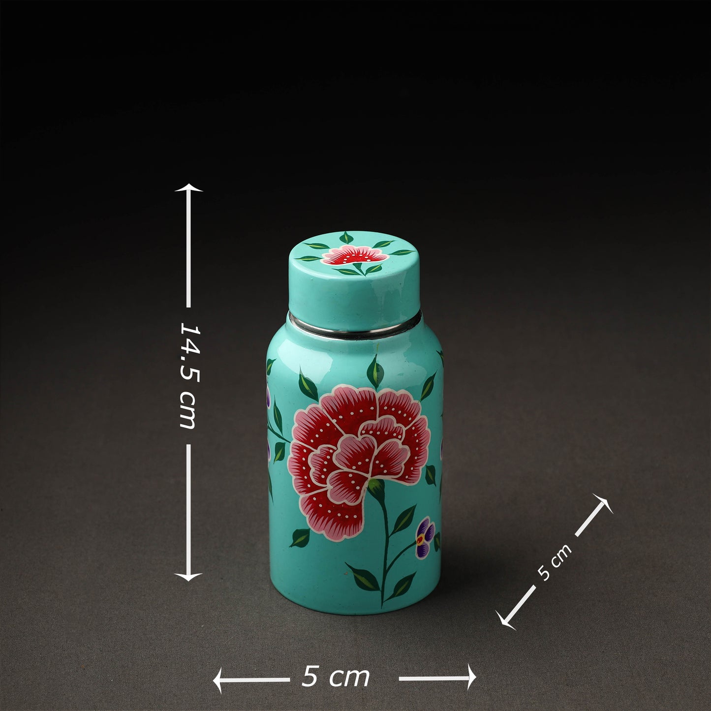 Floral Handpainted Enamelware Stainless Steel Bottle (500 ml)