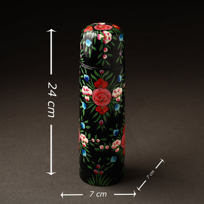 Kashmir Enamelware Floral Handpainted Stainless Steel Bottle (Capacity - 500 ml)