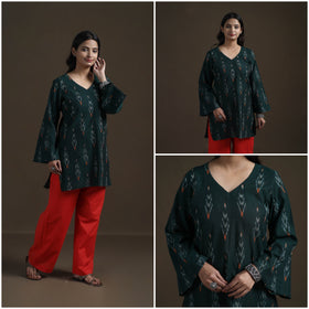 Pochampally Ikat Cotton Short Kurta for Women 26