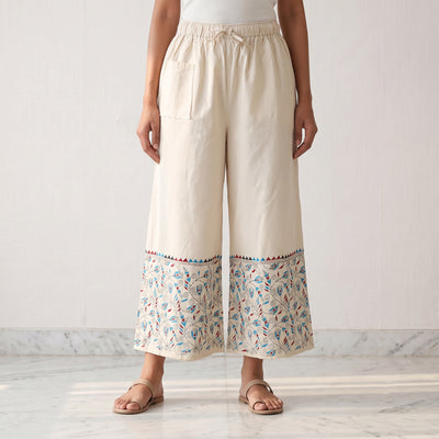 Bengal Kantha Hand Embroidered Cotton Palazzo 03