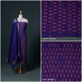 Lucknowi Chikankari Hand Work Unstitched Dress Material: Kurta & Dupatta with Jewellery 53
