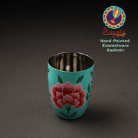 Floral Handpainted Enamelware Stainless Steel Glass