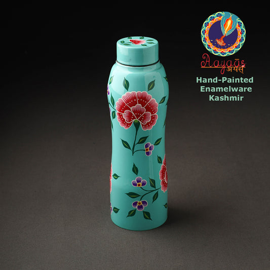 Floral Handpainted Enamelware Stainless Steel Bailey Water Bottle (1 Ltr)