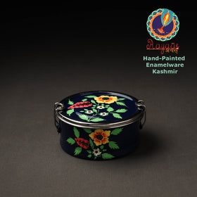 Buy Kashmir Enamelware Floral Handpainted Stainless Steel Round Lunch Box Online l iTokri.com