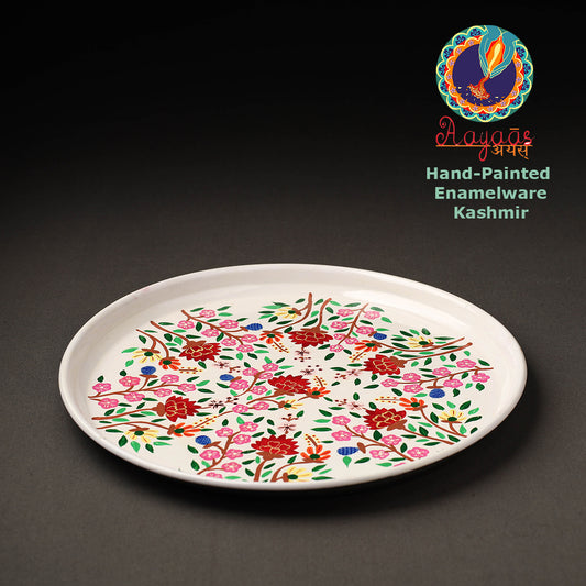 Floral Handpainted Enamelware Stainless Steel Plate