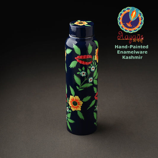 Floral Handpainted Enamelware Stainless Steel Water Bottle (1 Ltr)