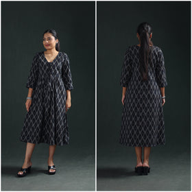 Pochampally Ikat Cotton Flared Long Dress for Women 04