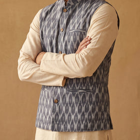Pochampally Ikat Cotton Men Nehru Jacket 09