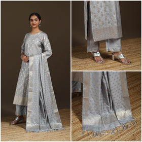 Banarasi Brocade Katan Silk Suit Set with Dupatta for Women 02