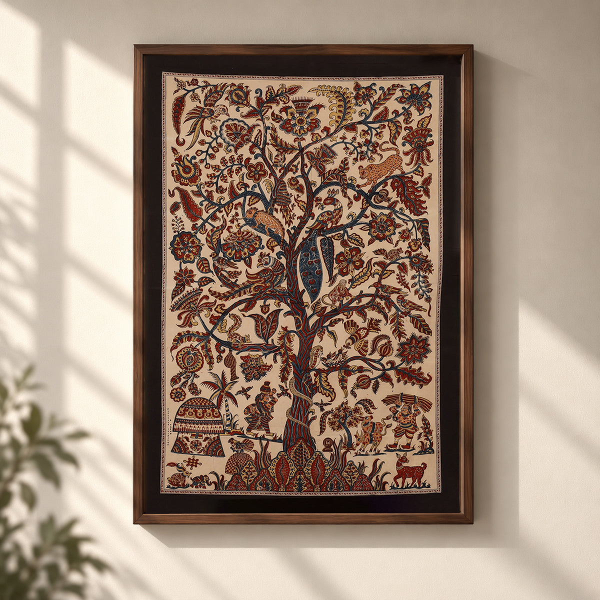 Kalamkari art wall hanging with tree of life motif by pitchuka srinivas (72 x 60 in)