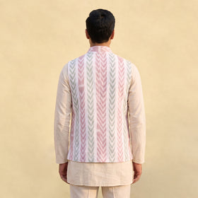 Sambalpuri Ikat Weave Cotton Men Nehru Jacket 10