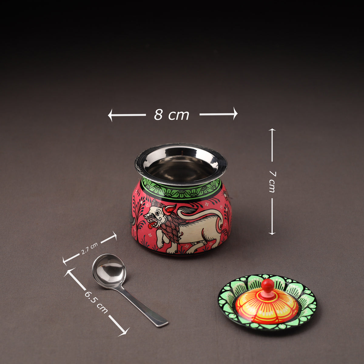 Odisha Pattachitra Handpainted Stainless Steel Ghee Pot 24